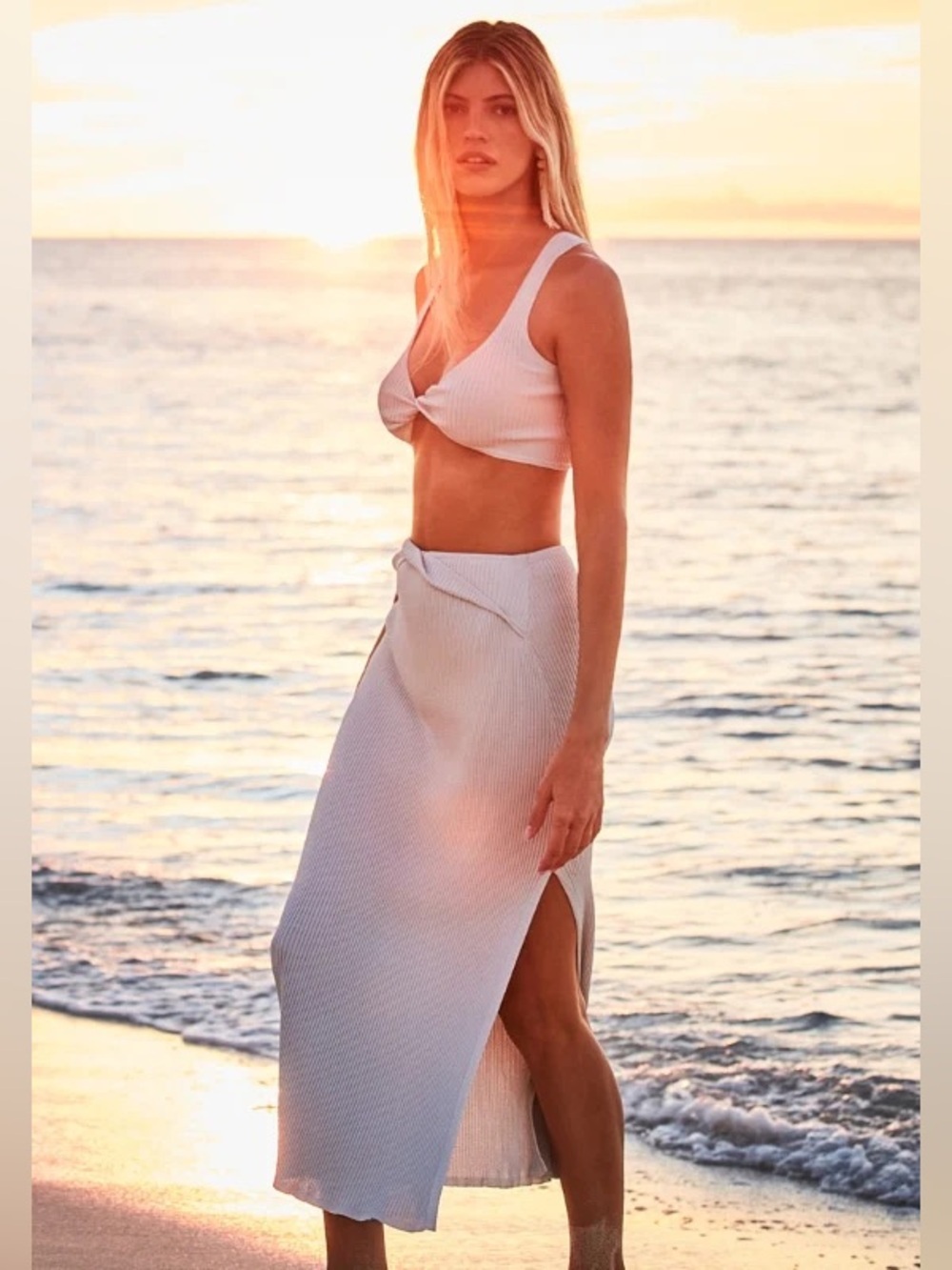Devon Windsor Kiara Silver Crop Tank Top Small